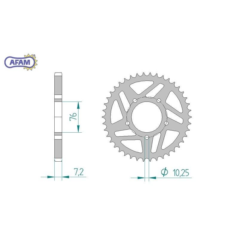 AFAM Zębatka tylna aluminiowa do łańcucha 520 kod 93622-40 AFAM Zębatka tylna aluminiowa do łańcucha 520 kod 93622-40