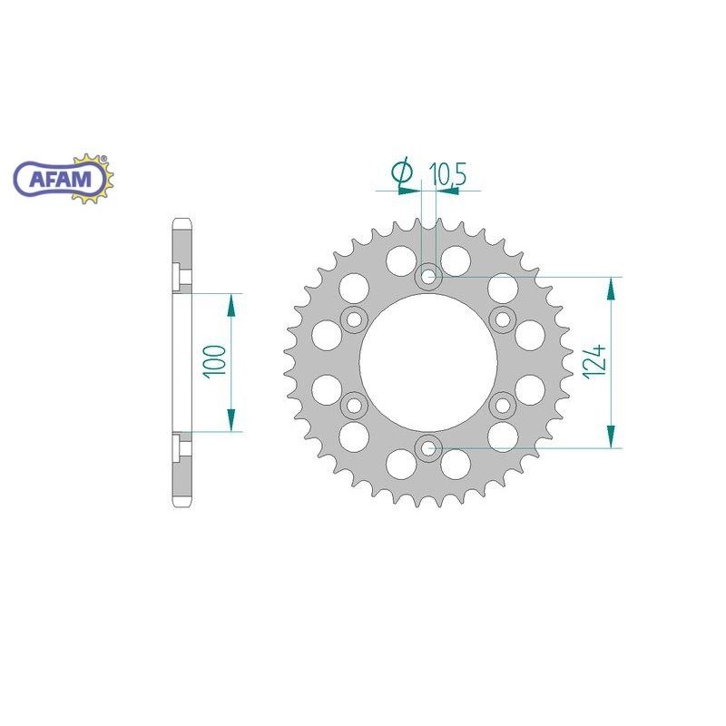 AFAM Zębatka tylna aluminiowa do łańcucha 520 kod 51602-41 AFAM Zębatka tylna aluminiowa do łańcucha 520 kod 51602-41