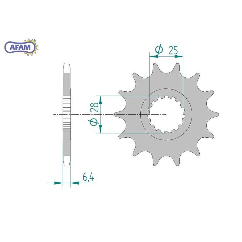 AFAM Zębatka przednia do łańcucha 520 kod 21608-14 AFAM Zębatka przednia do łańcucha 520 kod 21608-14