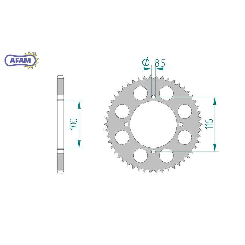 AFAM Zębatka tylna aluminiowa do łańcucha 420 kod 17104N-51 AFAM Zębatka tylna aluminiowa do łańcucha 420 kod 17104N-51