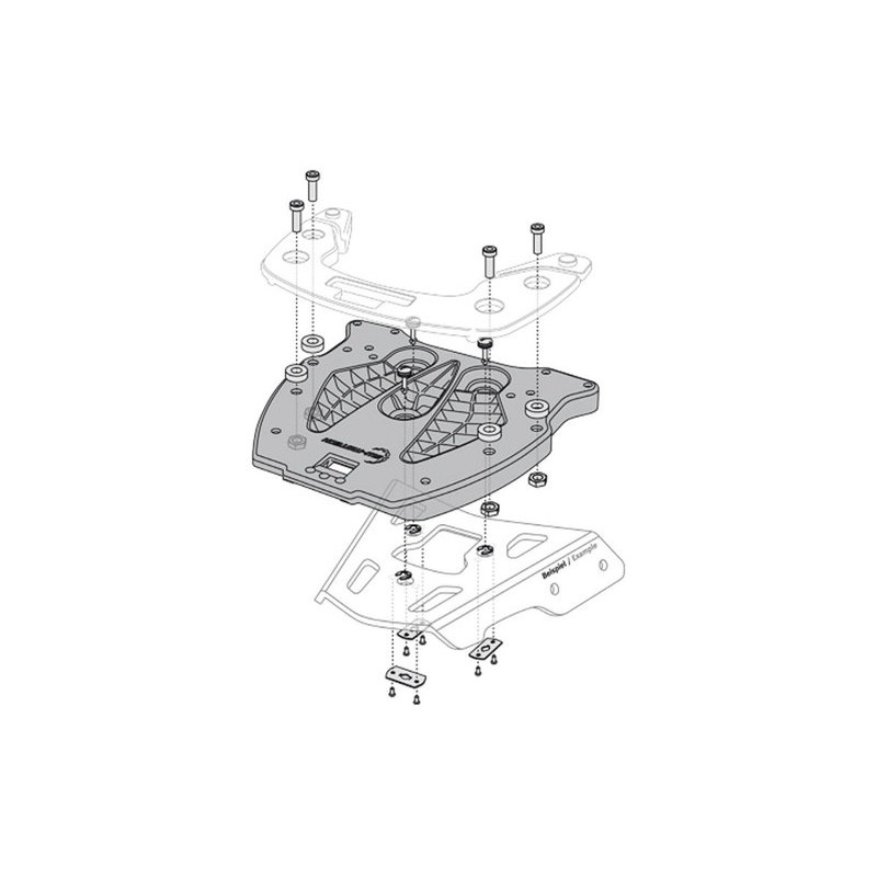 PŁYTA MONTAŻOWA DO ALU-RACK POD KUFER CENTRALNY KRAUSER, ADAPTER PLATE, SW-MOTECH