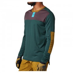 KOSZULKA ROWEROWA Z DŁUGIM RĘKAWEM FOX DEFEND FOXHEAD EMERALD  ENDURO CROSS