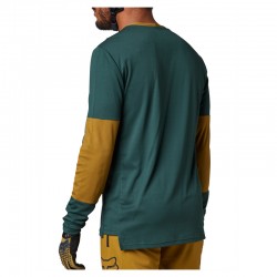 KOSZULKA ROWEROWA Z DŁUGIM RĘKAWEM FOX DEFEND FOXHEAD EMERALD  ENDURO CROSS