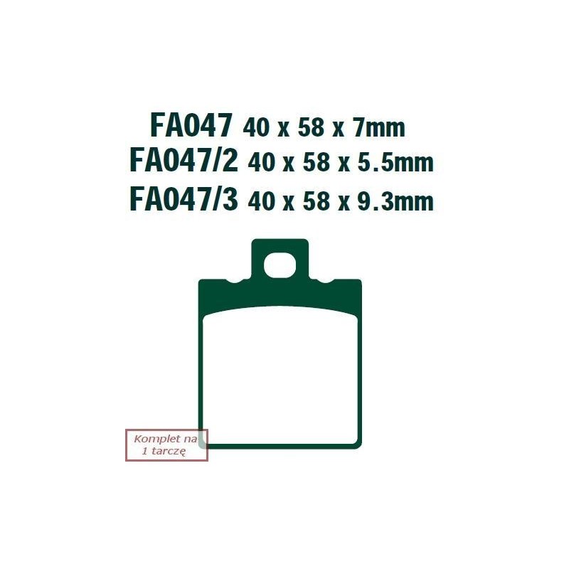 Klocki hamulcowe EBC FA047V V-PAD (kpl. na 1 tarcze)