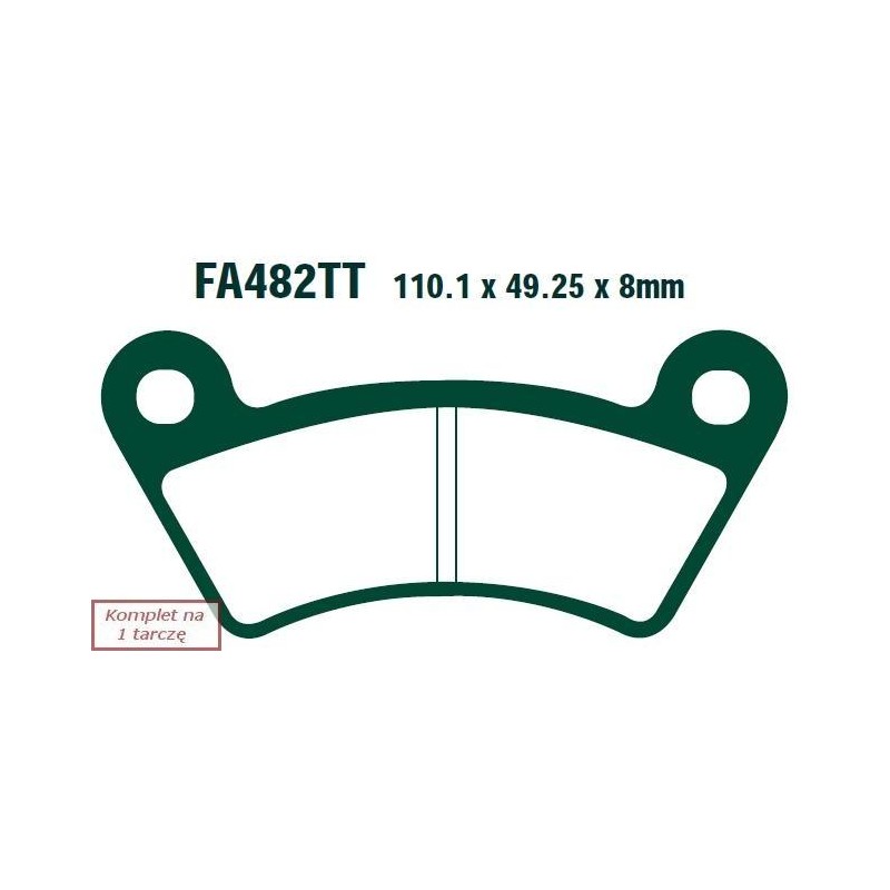Klocki hamulcowe EBC FA482R (kpl. na 1 tarcze) Klocki hamulcowe EBC FA482R (kpl. na 1 tarcze)