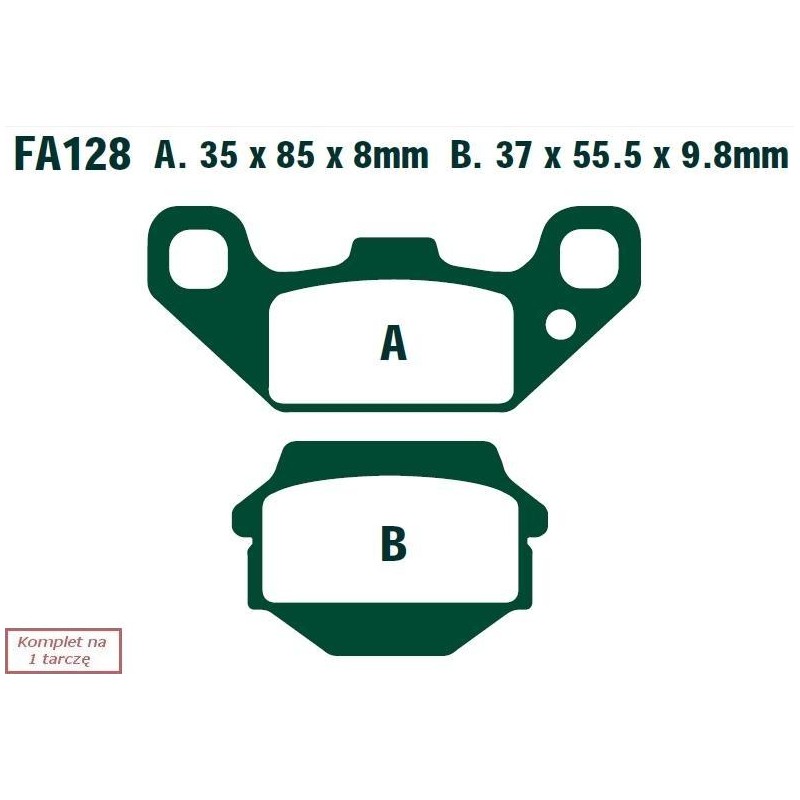 Klocki hamulcowe EBC FA128TT (kpl. na 1 tarcze)
