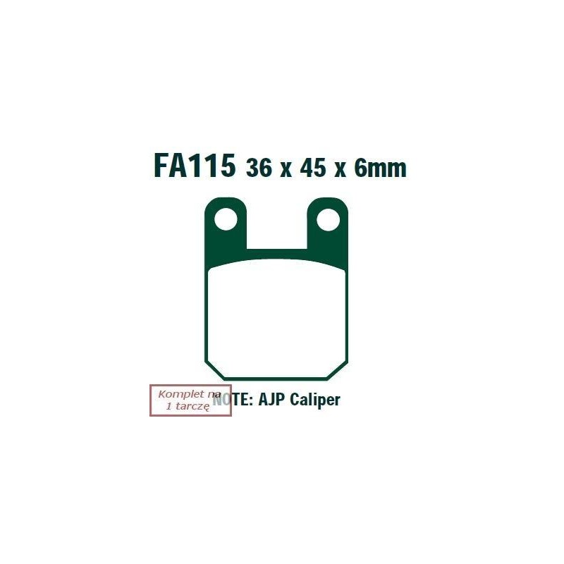 Klocki hamulcowe EBC FA115R (kpl. na 1 tarcze) (odpowiednik PROX 37.102102) Klocki hamulcowe EBC FA115R (kpl. na 1 tarcze) (odpowiednik PROX 37.102102)