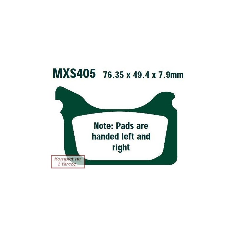 Klocki hamulcowe EBC MXS405 off-road wyczynowe (kpl. na 1 tarcze) Klocki hamulcowe EBC MXS405 off-road wyczynowe (kpl. na 1 tarcze)