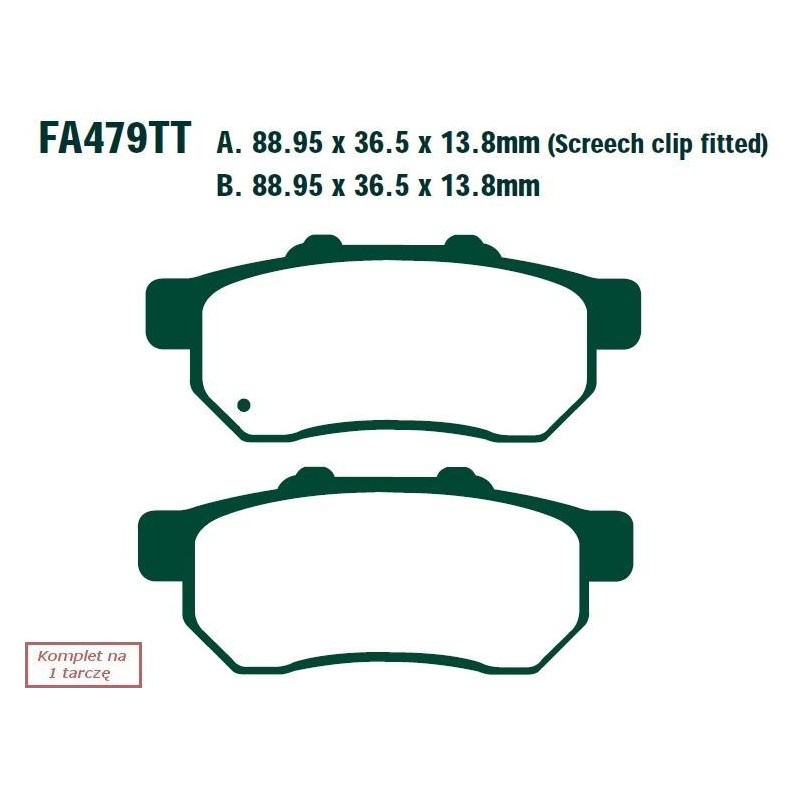 Klocki hamulcowe EBC FA479TT (kpl. na 1 tarcze) Klocki hamulcowe EBC FA479TT (kpl. na 1 tarcze)