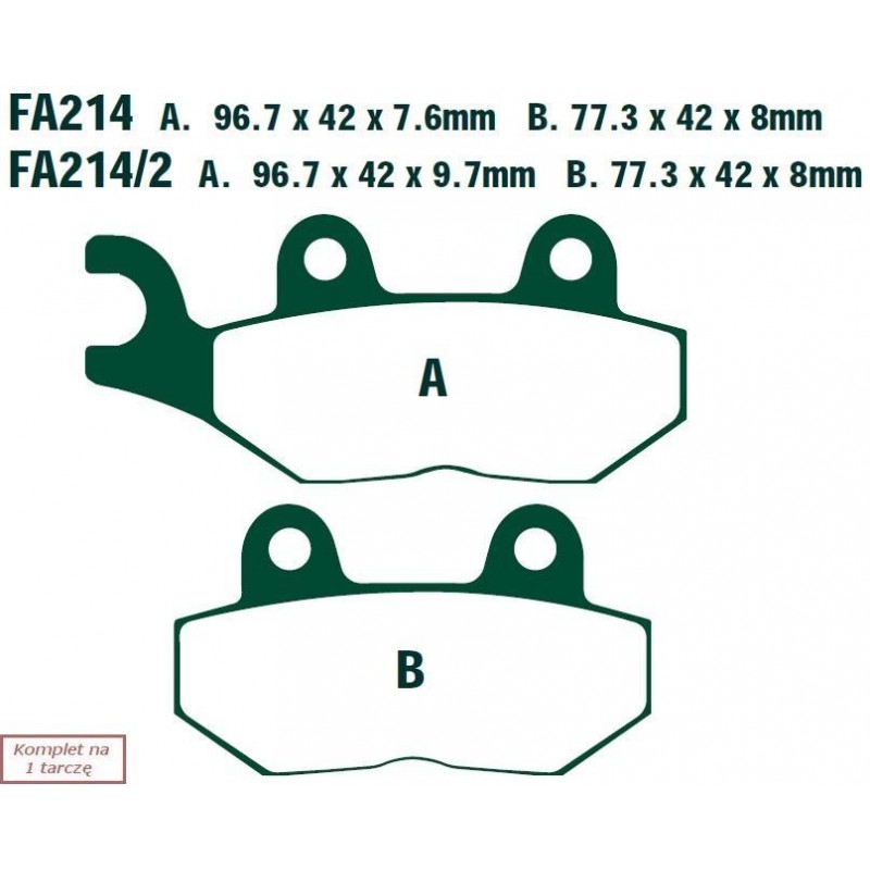 Klocki hamulcowe EBC FA214V V-PAD (kpl. na 1 tarcze) Klocki hamulcowe EBC FA214V V-PAD (kpl. na 1 tarcze)