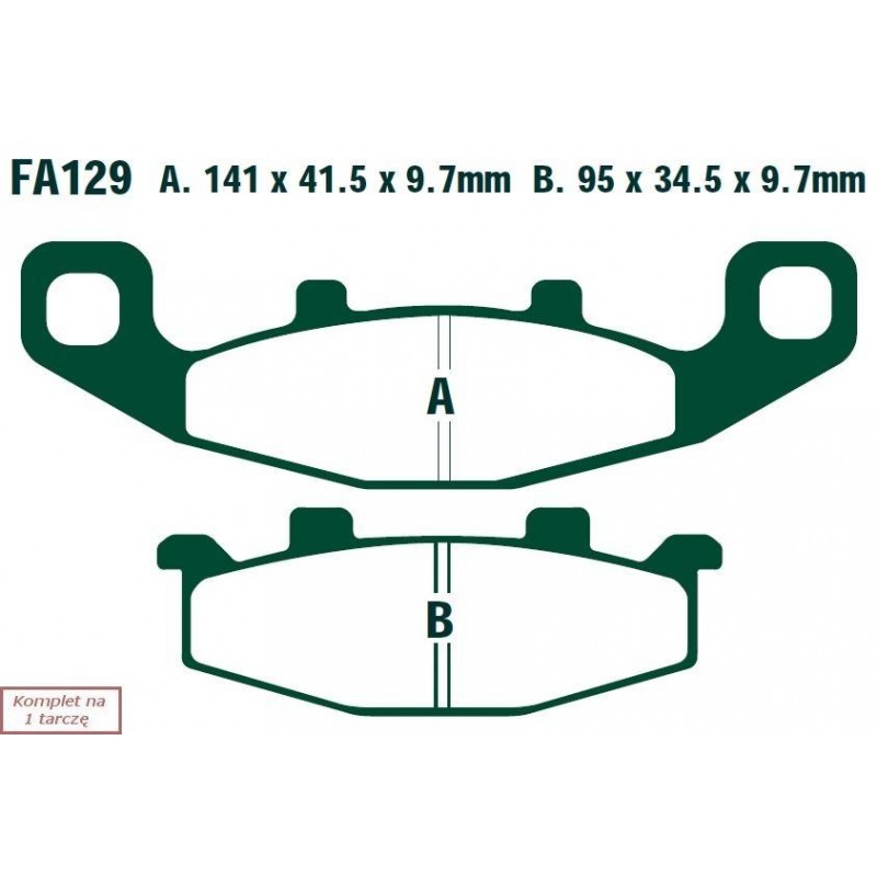 Klocki hamulcowe EBC FA129R (kpl. na 1 tarcze) Klocki hamulcowe EBC FA129R (kpl. na 1 tarcze)