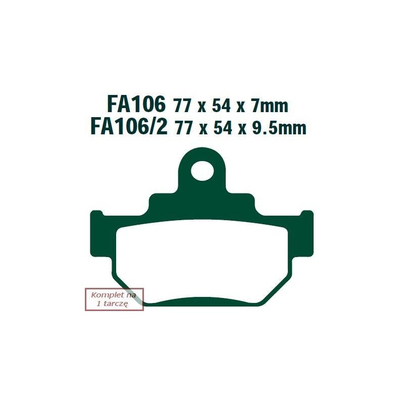 Klocki hamulcowe EBC FA106V V-PAD (kpl. na 1 tarcze) Klocki hamulcowe EBC FA106V V-PAD (kpl. na 1 tarcze)