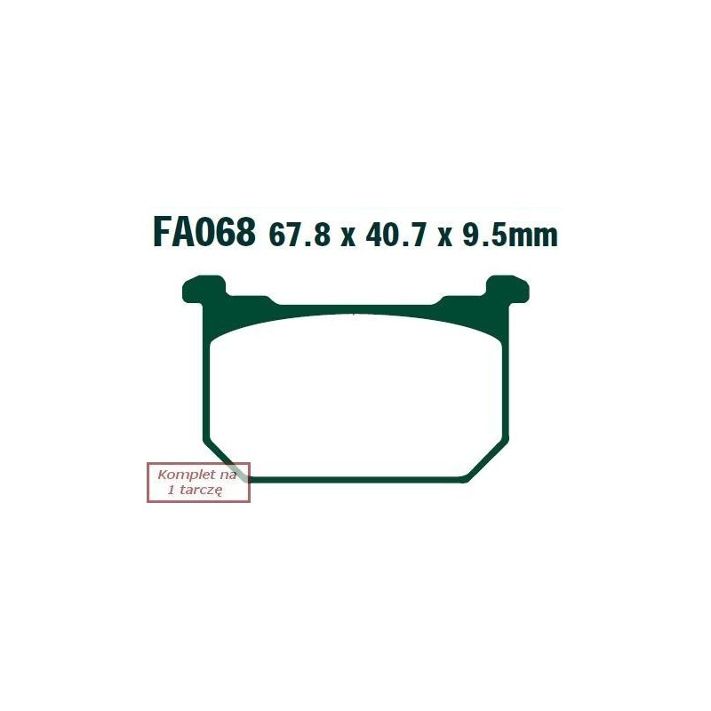 Klocki hamulcowe EBC FA068V V-PAD (kpl. na 1 tarcze) Klocki hamulcowe EBC FA068V V-PAD (kpl. na 1 tarcze)