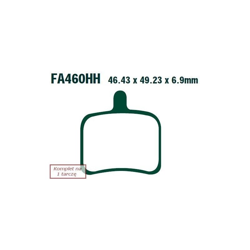 Klocki hamulcowe EBC FA460HH wzmacniane (kpl. na 1 tarcze) Klocki hamulcowe EBC FA460HH wzmacniane (kpl. na 1 tarcze)