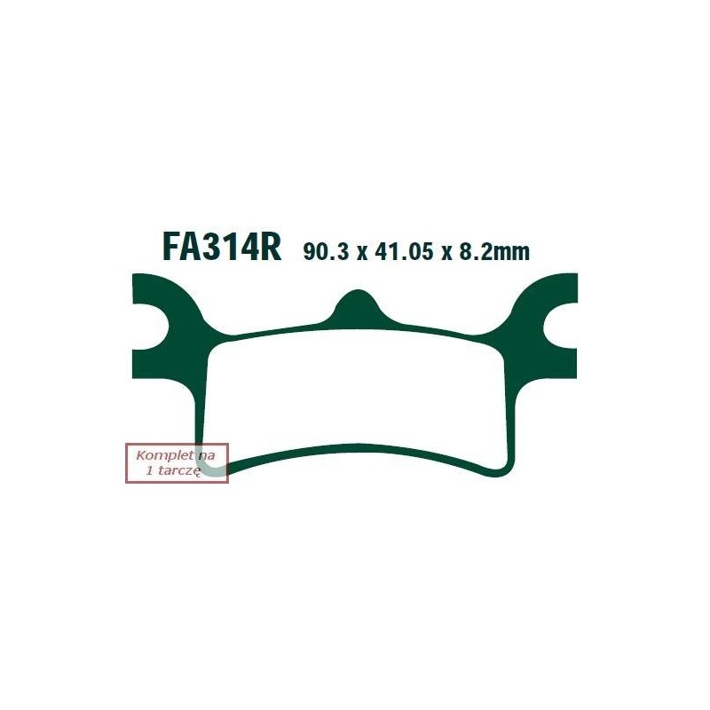 Klocki hamulcowe EBC FA314R (kpl. na 1 tarcze) Klocki hamulcowe EBC FA314R (kpl. na 1 tarcze)