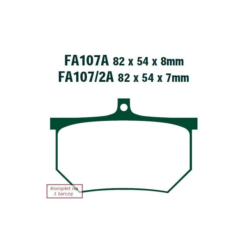 Klocki hamulcowe EBC FA107/2A (kpl. na 1 tarcze) Klocki hamulcowe EBC FA107/2A (kpl. na 1 tarcze)