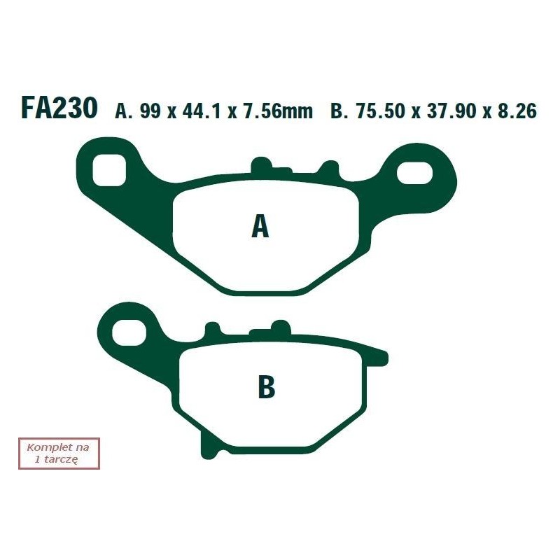 Klocki hamulcowe EBC FA230TT (kpl. na 1 tarcze) Klocki hamulcowe EBC FA230TT (kpl. na 1 tarcze)