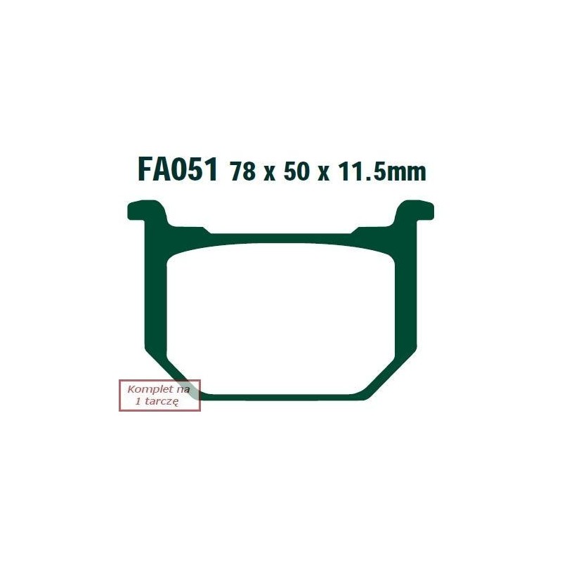 Klocki hamulcowe EBC FA051V V-PAD (kpl. na 1 tarcze) Klocki hamulcowe EBC FA051V V-PAD (kpl. na 1 tarcze)