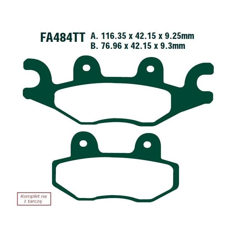 Klocki hamulcowe EBC FA484R (kpl. na 1 tarcze) Klocki hamulcowe EBC FA484R (kpl. na 1 tarcze)