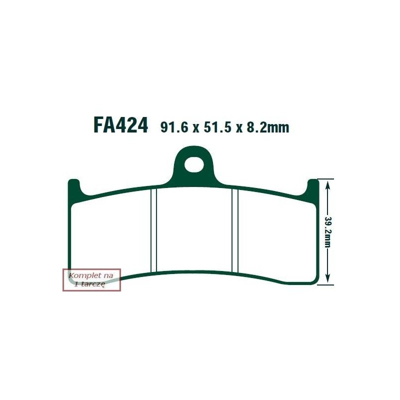 Klocki hamulcowe EBC FA424 (kpl. na 1 tarcze) Klocki hamulcowe EBC FA424 (kpl. na 1 tarcze)