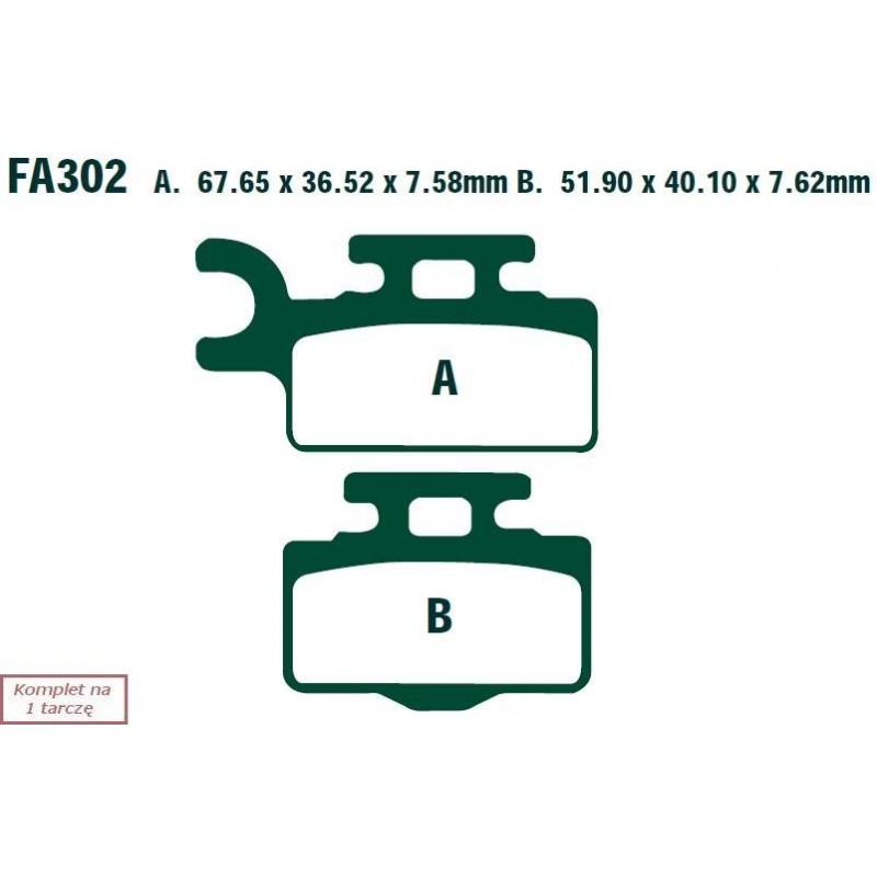 Klocki hamulcowe EBC FA302R (kpl. na 1 tarcze) (odpowiednik PROX 37.107202) Klocki hamulcowe EBC FA302R (kpl. na 1 tarcze) (odpowiednik PROX 37.107202)