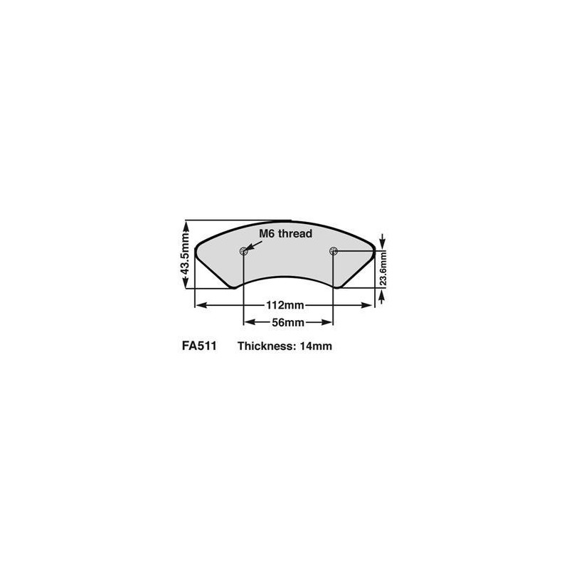 EBC Kartingowe klocki hamulcowe FA511 CZERWONE (1 kpl.) EBC Kartingowe klocki hamulcowe FA511 CZERWONE (1 kpl.)