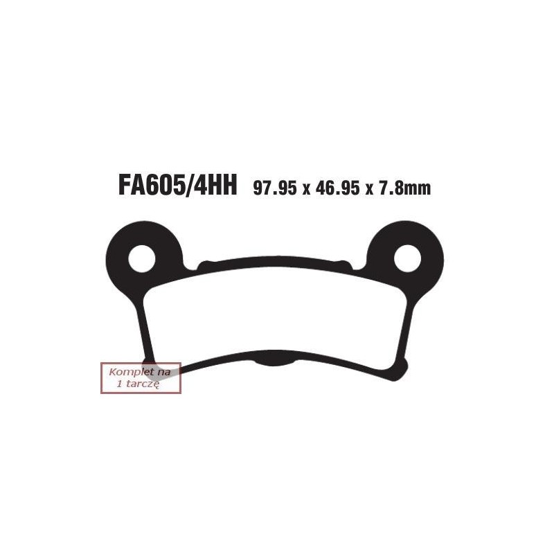 Klocki hamulcowe EBC FA605/4V V-PAD (kpl. na 1 tarcze) Klocki hamulcowe EBC FA605/4V V-PAD (kpl. na 1 tarcze)