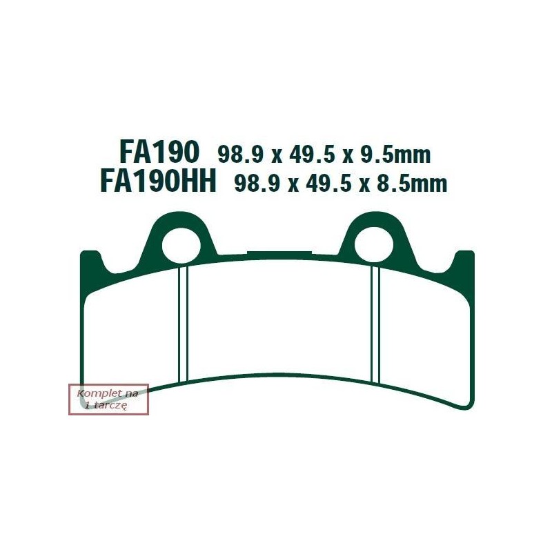 Klocki hamulcowe EBC FA190V V-PAD (kpl. na 1 tarcze) Klocki hamulcowe EBC FA190V V-PAD (kpl. na 1 tarcze)