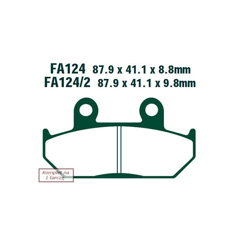 Klocki hamulcowe EBC FA124/2V V-PAD (kpl. na 1 tarcze) Klocki hamulcowe EBC FA124/2V V-PAD (kpl. na 1 tarcze)