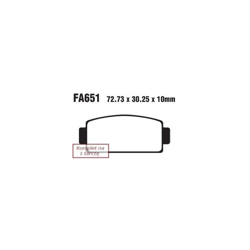 Klocki hamulcowe EBC FA651R (kpl. na 1 tarcze) Klocki hamulcowe EBC FA651R (kpl. na 1 tarcze)