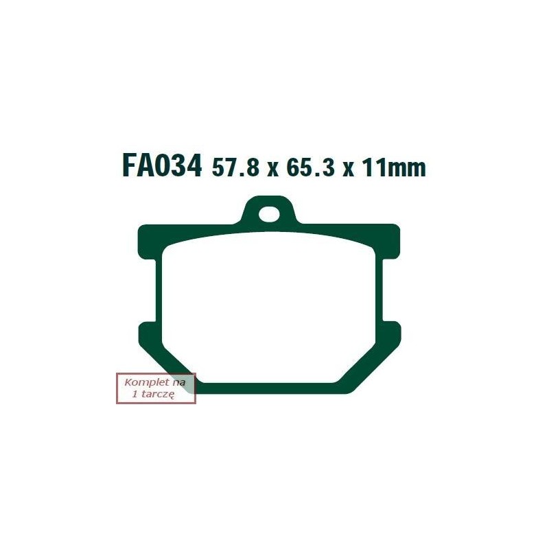 Klocki hamulcowe EBC FA034V V-PAD (kpl. na 1 tarcze) Klocki hamulcowe EBC FA034V V-PAD (kpl. na 1 tarcze)