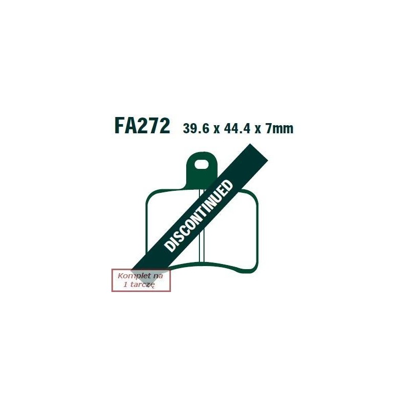 Klocki hamulcowe EBC FA272 (kpl. na 1 tarcze) Klocki hamulcowe EBC FA272 (kpl. na 1 tarcze)