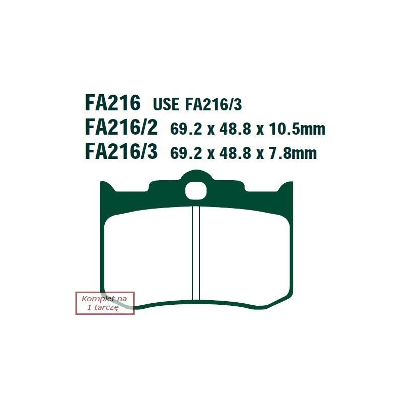 Klocki hamulcowe EBC FA216/3V V-PAD (kpl. na 1 tarcze) Klocki hamulcowe EBC FA216/3V V-PAD (kpl. na 1 tarcze)