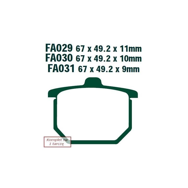 Klocki hamulcowe EBC FA030V V-PAD (kpl. na 1 tarcze) Klocki hamulcowe EBC FA030V V-PAD (kpl. na 1 tarcze)