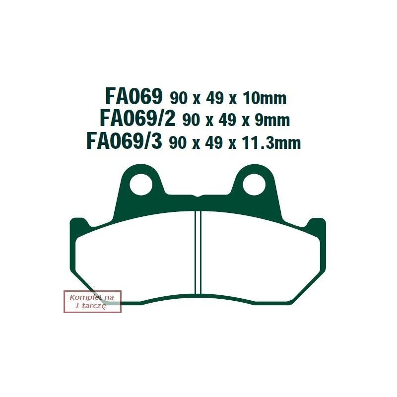 Klocki hamulcowe EBC FA069/2V V-PAD (kpl. na 1 tarcze) Klocki hamulcowe EBC FA069/2V V-PAD (kpl. na 1 tarcze)