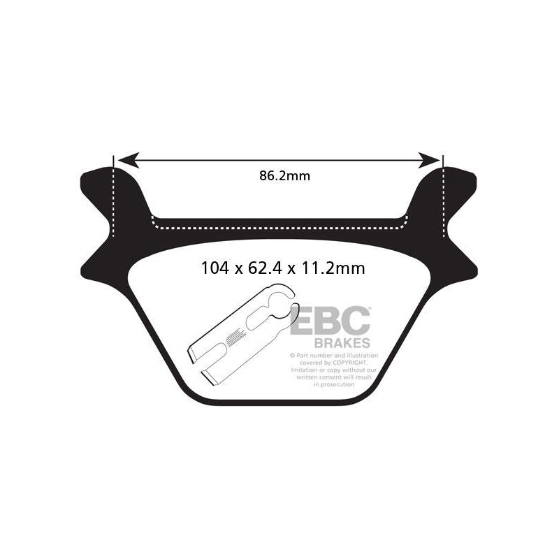 Klocki hamulcowe EBC FA200HH wzmacniane (kpl. na 1 tarcze) Klocki hamulcowe EBC FA200HH wzmacniane (kpl. na 1 tarcze)