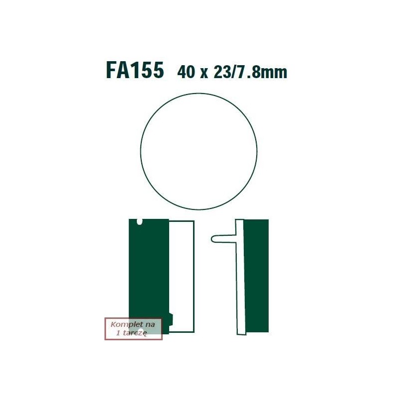 Klocki hamulcowe EBC FA155R (kpl. na 1 tarcze) (odpowiednik PROX 37.209802) Klocki hamulcowe EBC FA155R (kpl. na 1 tarcze) (odpowiednik PROX 37.209802)