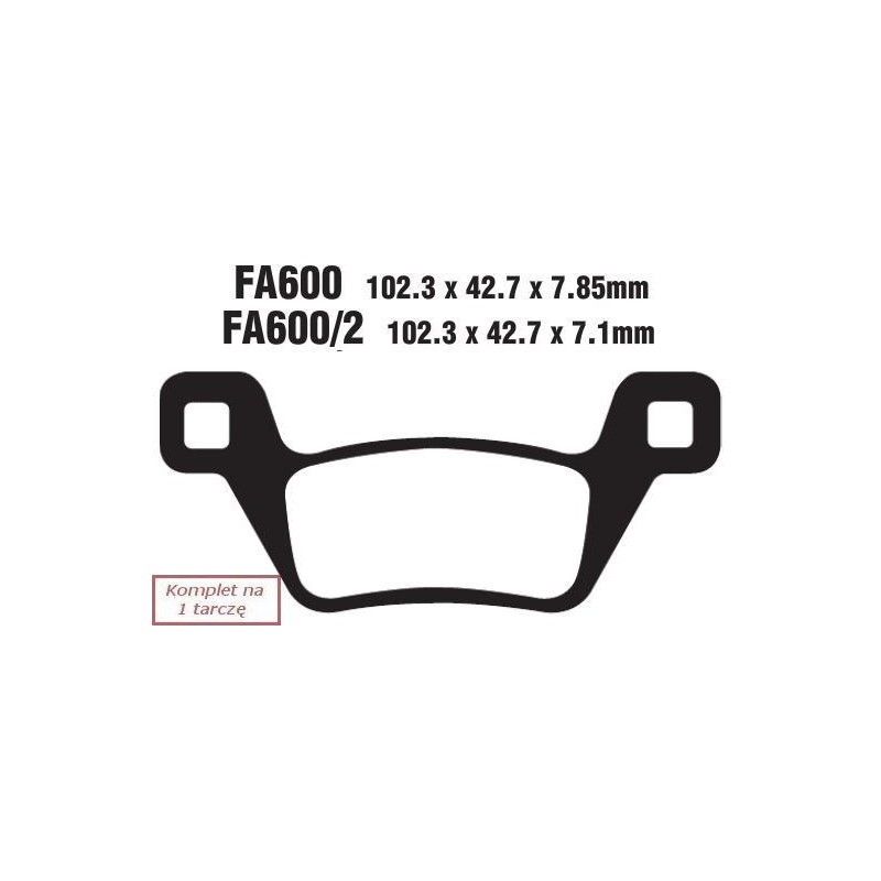 Klocki hamulcowe EBC FA600TT (kpl. na 1 tarcze)