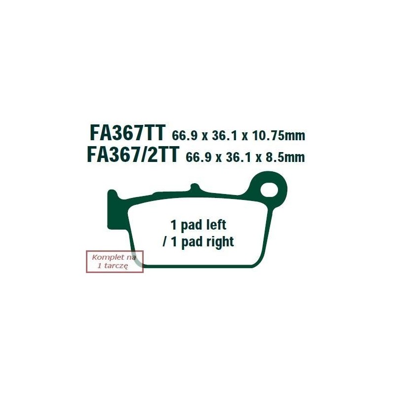 Klocki hamulcowe EBC FA367/2R (kpl. na 1 tarcze)
