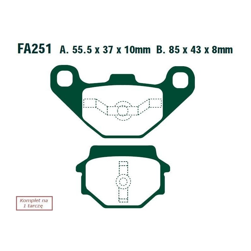 Klocki hamulcowe EBC FA251 (kpl. na 1 tarcze)
