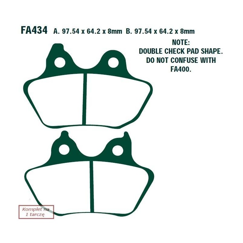 Klocki hamulcowe EBC FA434VLD chromowane (kpl. na 1 tarcze)