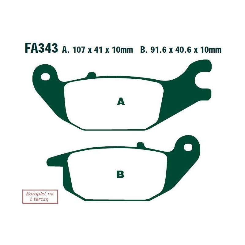 Klocki hamulcowe EBC FA343HH wzmacniane (kpl. na 1 tarcze)