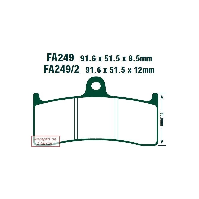 Klocki hamulcowe EBC EPFA249HH Extreme Pro (kpl. na 1 tarcze)