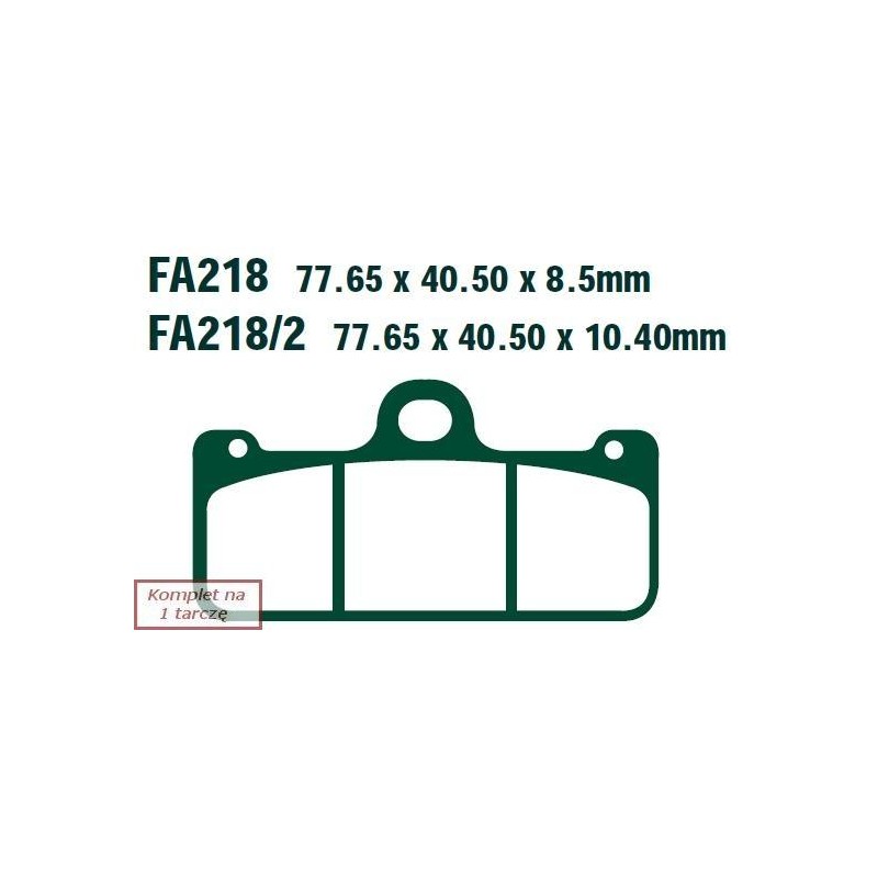 Klocki hamulcowe EBC FA218HH wzmacniane (kpl. na 1 tarcze)