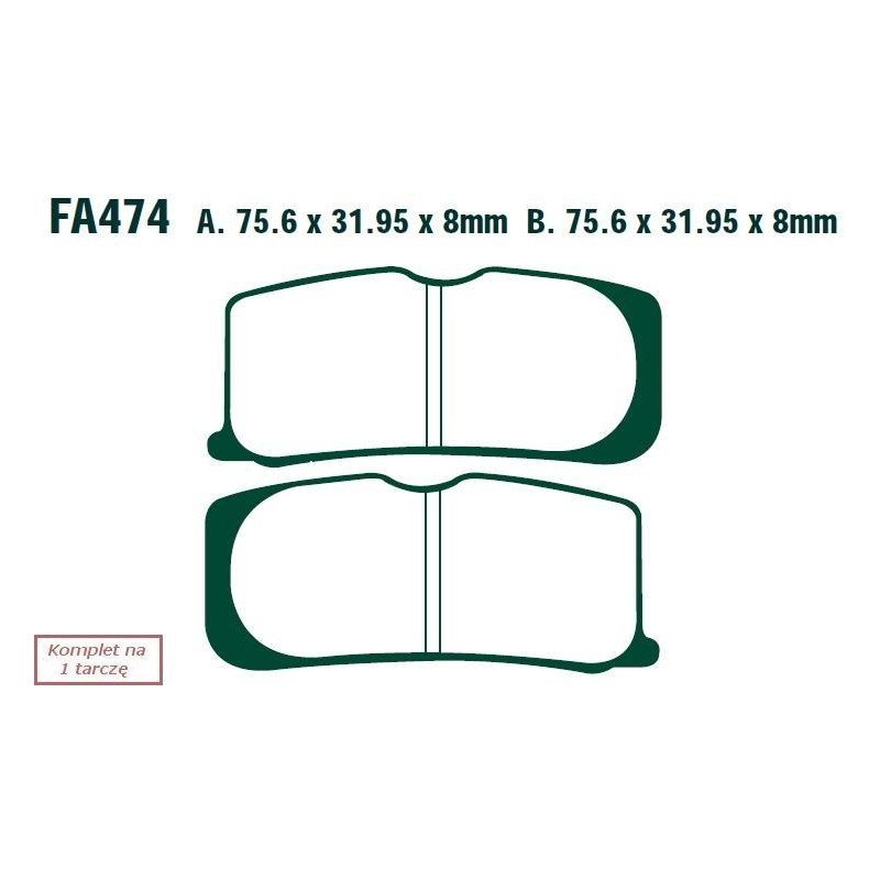Klocki hamulcowe EBC FA474V V-PAD (kpl. na 1 tarcze) Klocki hamulcowe EBC FA474V V-PAD (kpl. na 1 tarcze)
