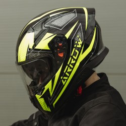 KASK OZONE INTEGRALNY ARROW BLACK/GREY/FLO YELLOW 