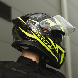 KASK OZONE INTEGRALNY ARROW BLACK/GREY/FLO YELLOW 