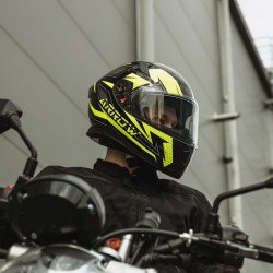 KASK OZONE INTEGRALNY ARROW BLACK/GREY/FLO YELLOW 