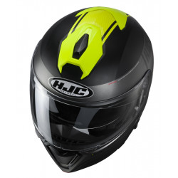 KASK HJC I90 DAVAN BLACK/FLO YELLOW 