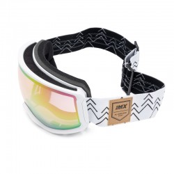 GOGLE SNOWBOARDOWE IMX PEAK WHITE MATT/GRAPHIC WHITE - SZYBA PODWÓJNA PINK IRRIDIUM + PINK ENDURO CROSS